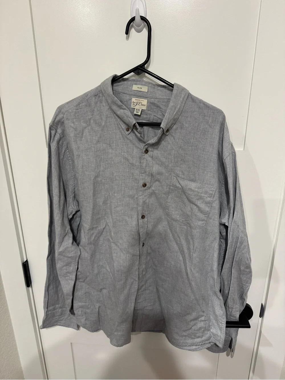 Mens Jcrew Button-Up Shirt in Light Gray - Men's